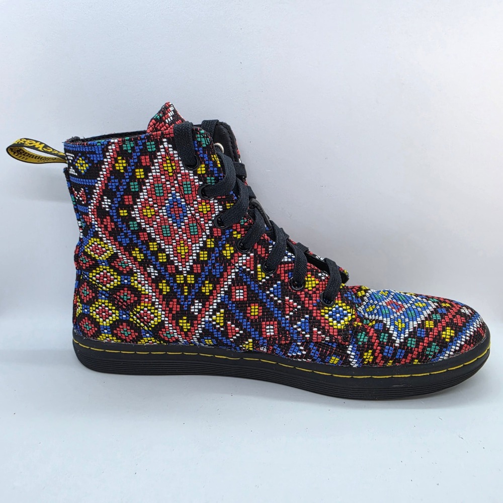Dr. Martens Hackney Multi Color Geometric Tapestry High Top Boots AW004 Womens 8 - Picture 9 of 11